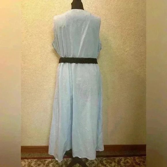 Womans Boho Baby Blue Maxi Dress w Pockets sz XL - Picture 3 of 12